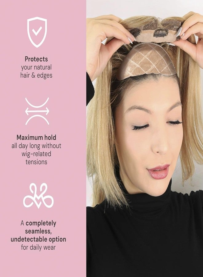 MILANO COLLECTION Glueless Top Grip for Hair Topper & Wiglets, Adjustable Translucent Strap with Side Openings, Top Headband for Your Wig or Topper, Includes Clips, Beige, Medium - Image 5